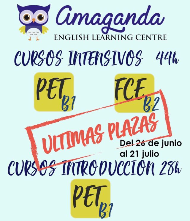 Cursos de verano. Últimas plazas. ¡Anímate!. Enjoy and learn! #learnenglish